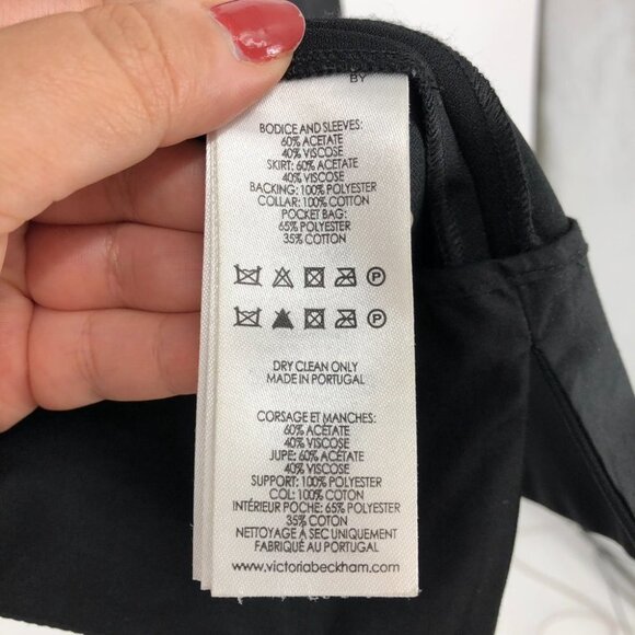 Victoria Beckham Blossom Pink & Black Contast Collar Mini Dress size 6 - Picture 10 of 12